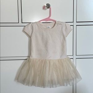 Baby girl cream sweater dress